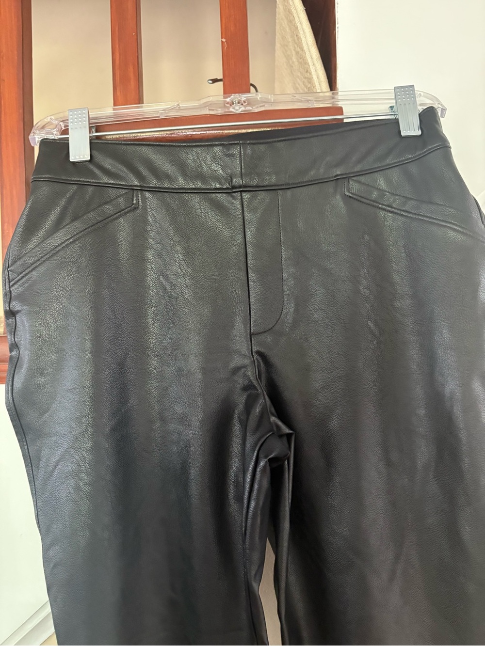 SPANX  Black Faux Leather-Look Pants